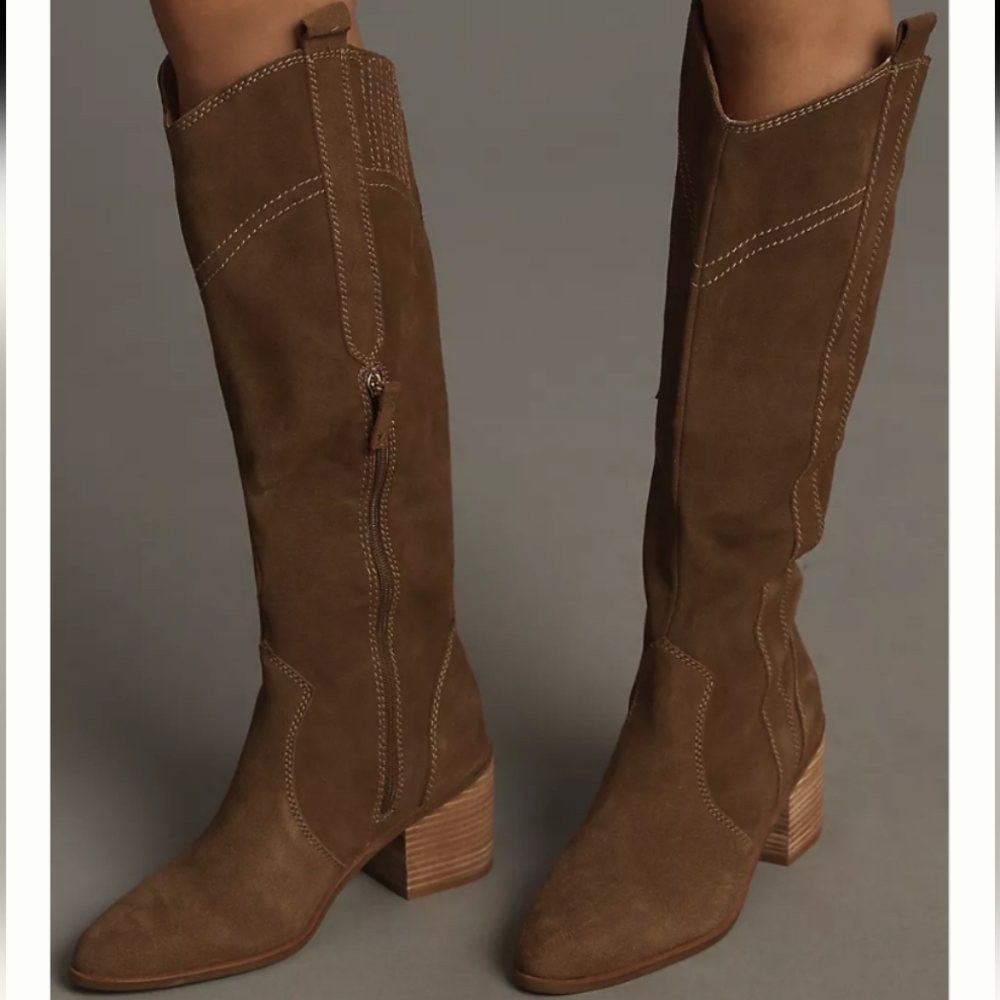 Kelsi Dagger Brooklyn Echo  Suede  Tall Western Boots, Anthropologie - Picture 2 of 14